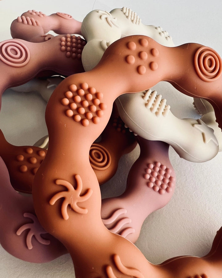 Teether | 2pk Textured Sensory - Peaches & Cream