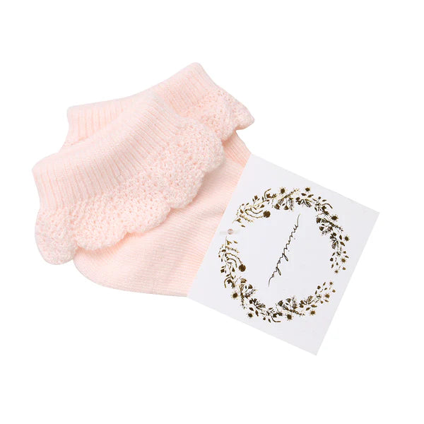 Socks | Baby -  Pale Pink Drop Needle