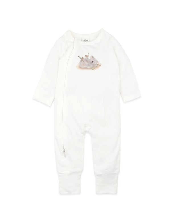 Onesie | Organic LS Zip - Koala