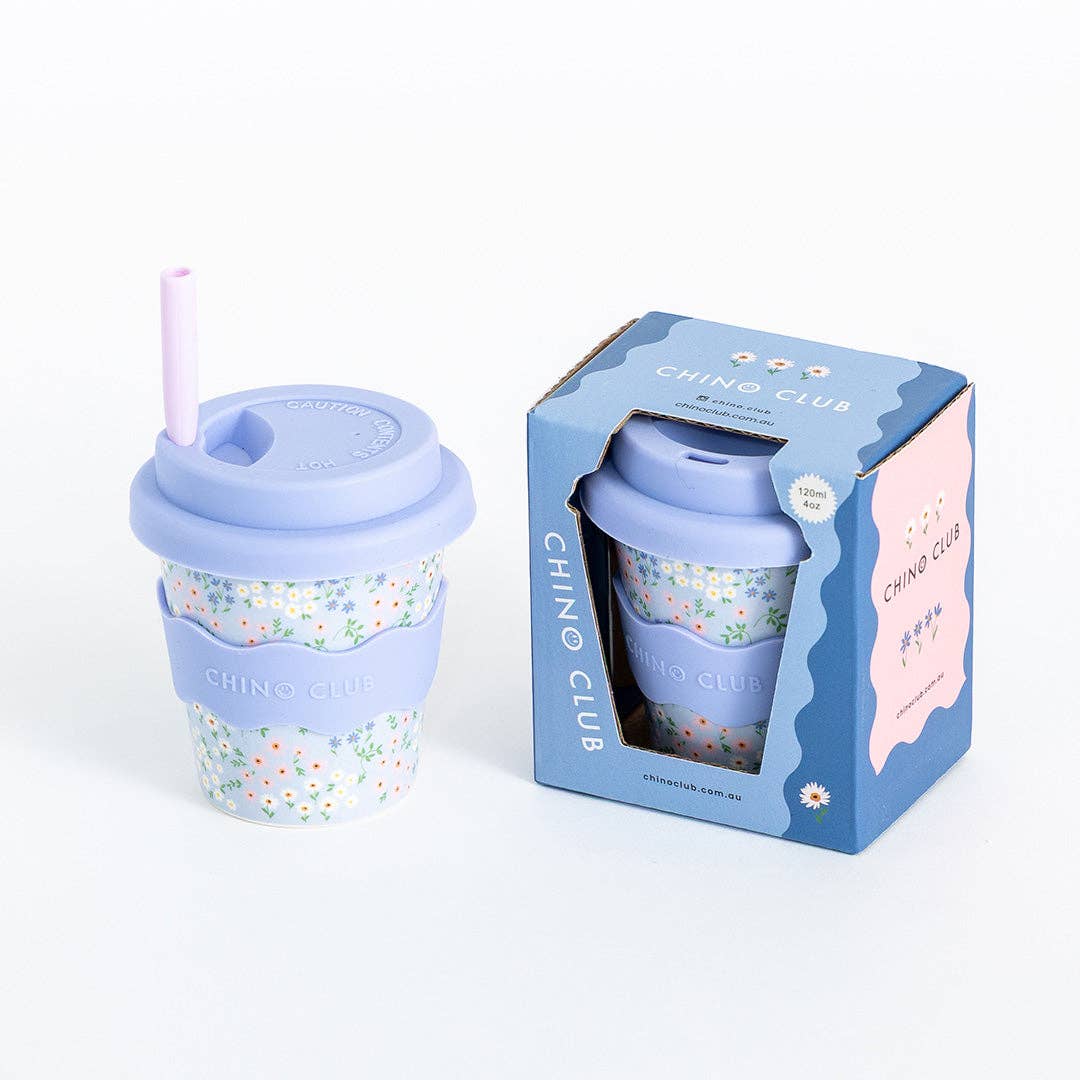 Babychino Cup | 4oz - Blue Floral