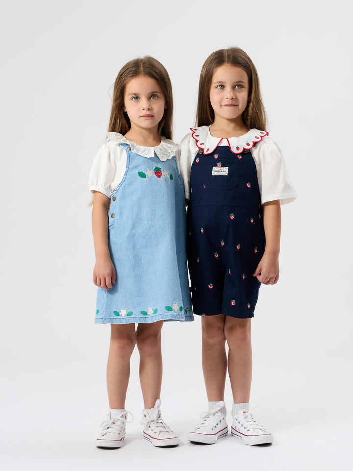 Mini Strawberry Embroidered Burton Overall