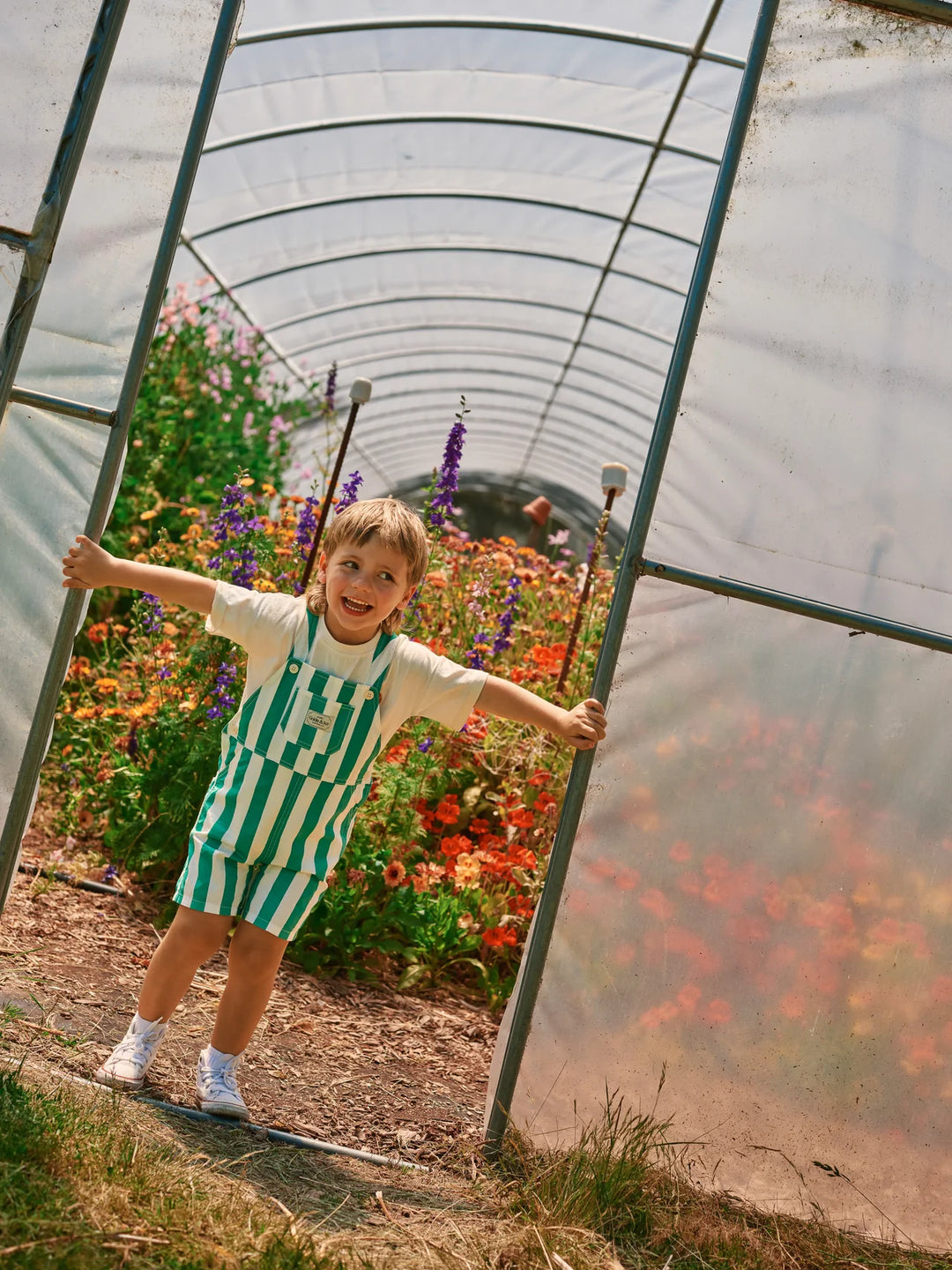 Happy Stripe Button Burton Overall