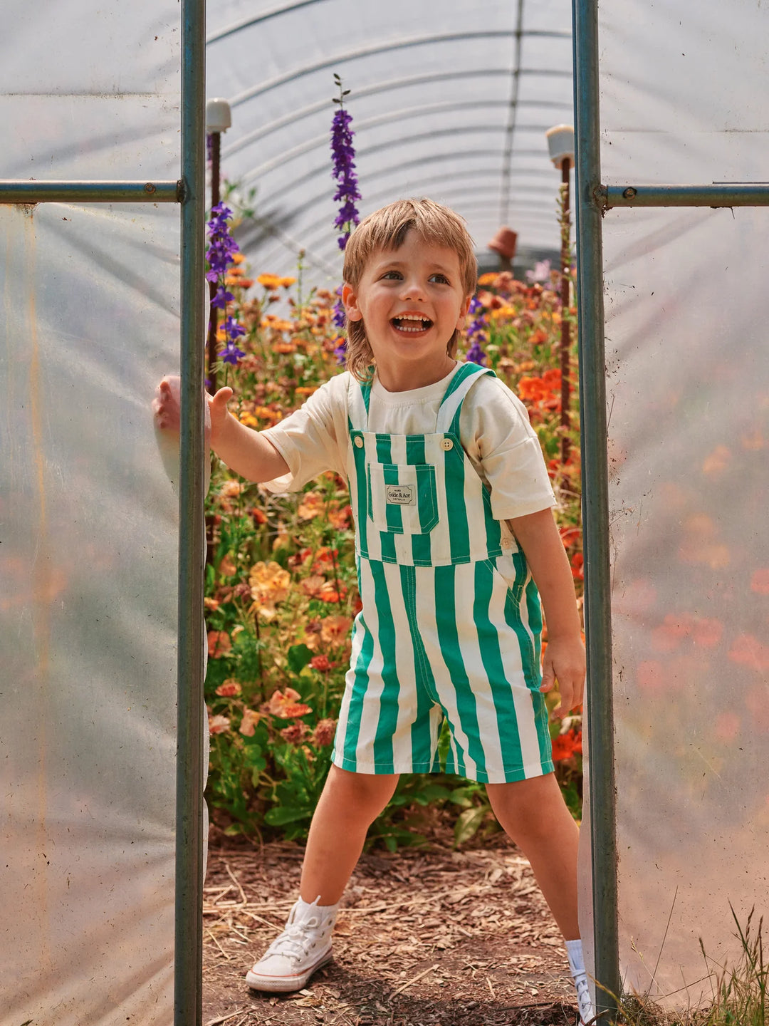 Happy Stripe Button Burton Overall