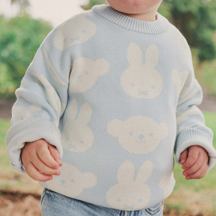 Jumper | Knit Jacquard - Miffy - Baby Blue