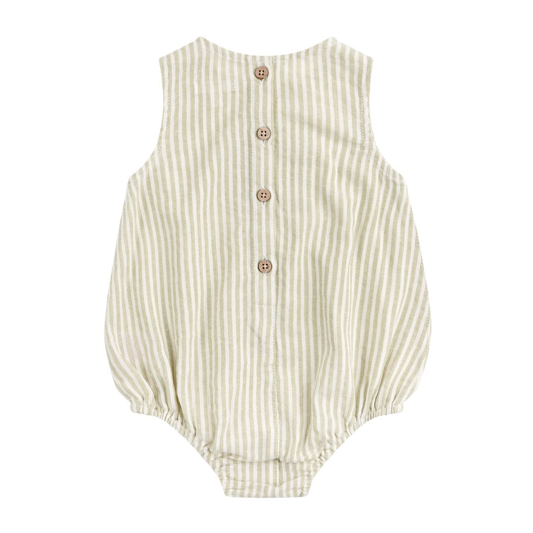 Romper | Sleeveless - Striped Sage