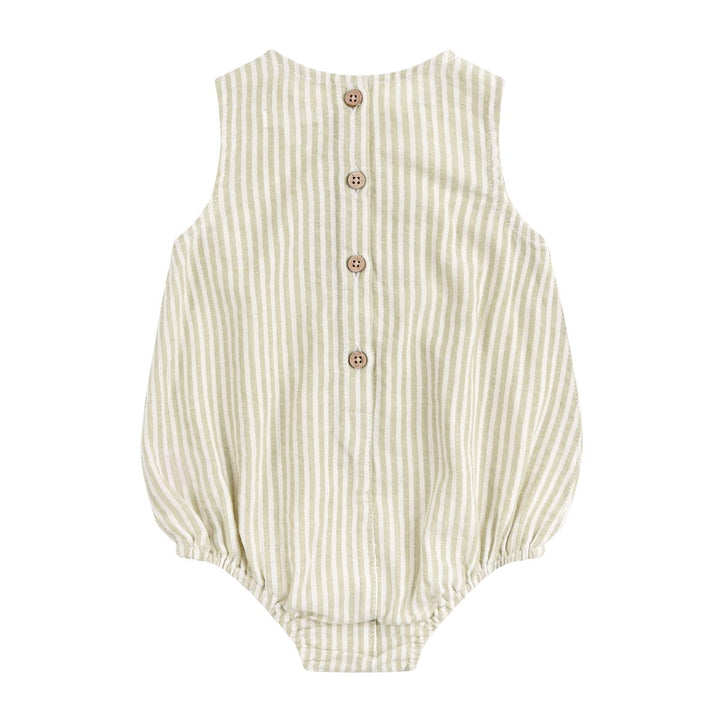 Romper | Sleeveless - Striped Sage