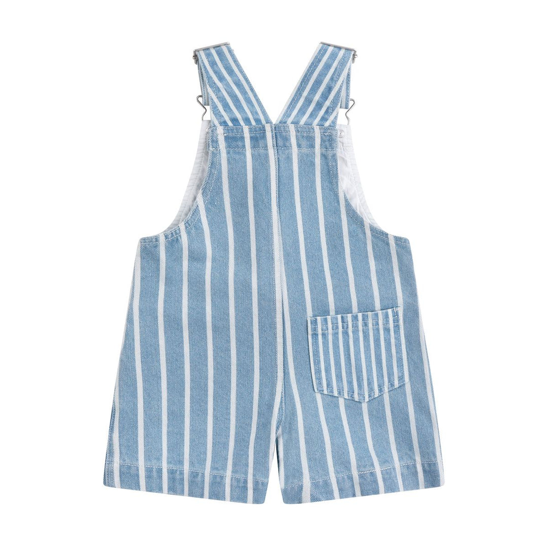 Overalls | Striped - Washed Denim
