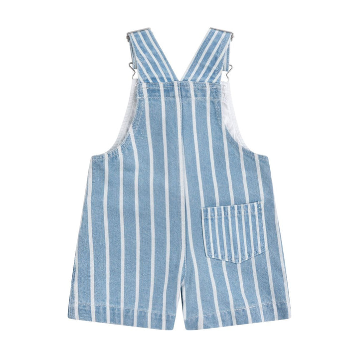 Overalls | Striped - Washed Denim