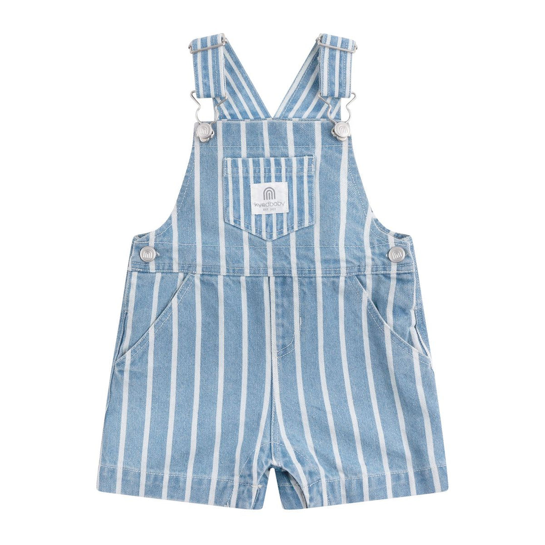 Overalls | Striped - Washed Denim
