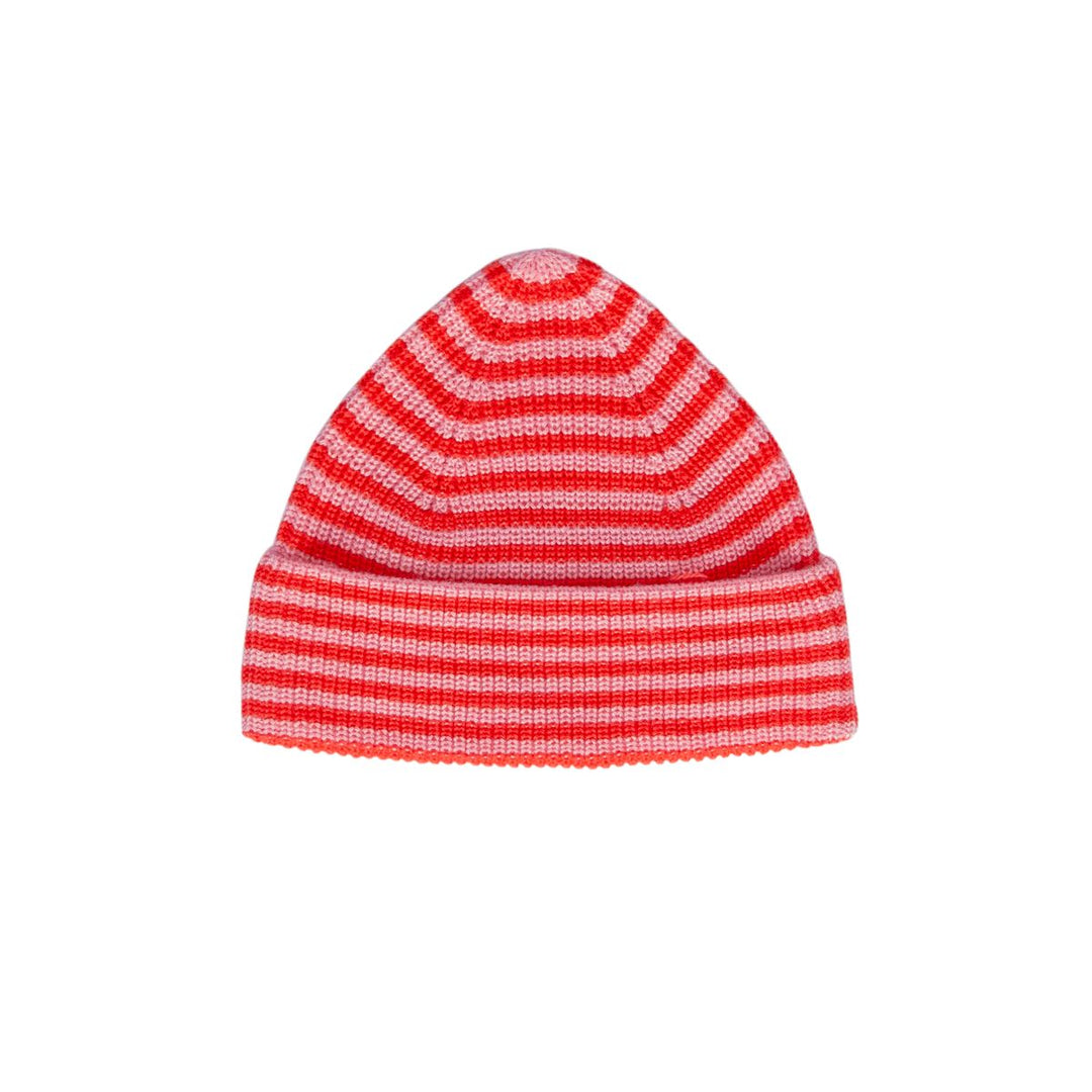 Beanie | Berlin Merino - Pink and Red Stripe