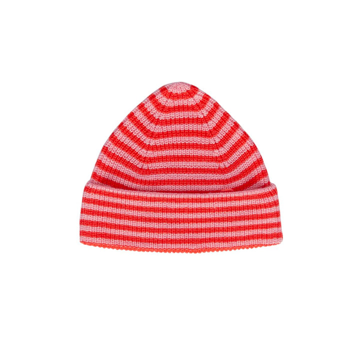 Beanie | Berlin Merino - Pink and Red Stripe