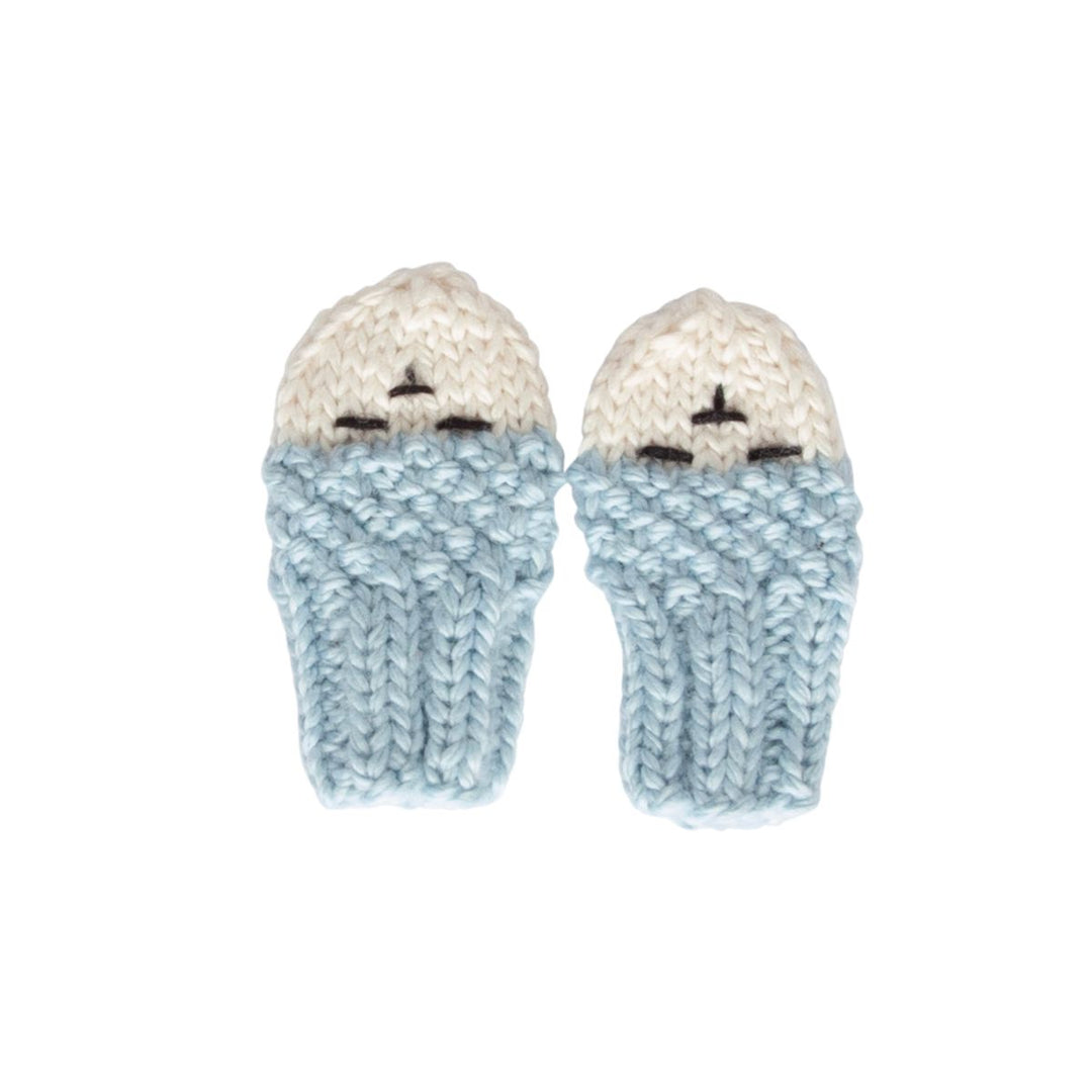 Infant Mittens | Bear - Blue