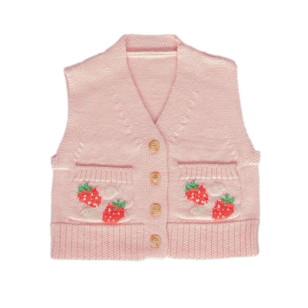 Vest |  Merino Vest - Strawberry Fields