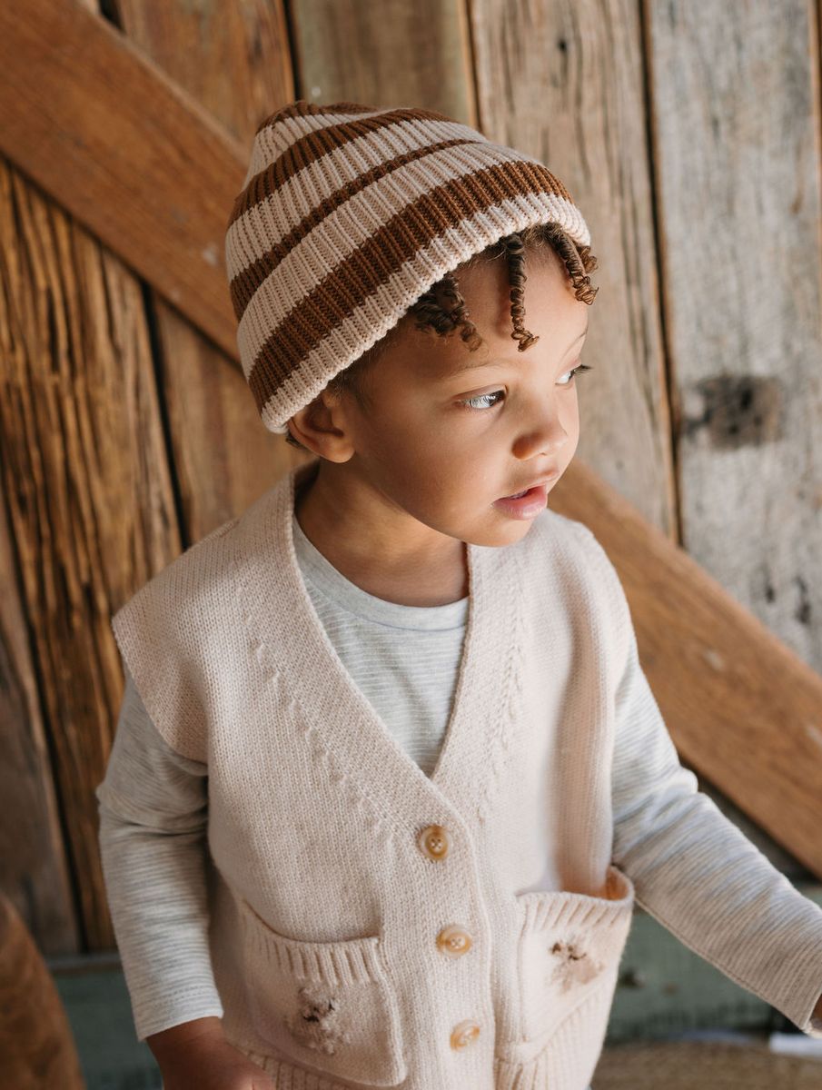 Beanie | Tokyo - Caramel Stripe