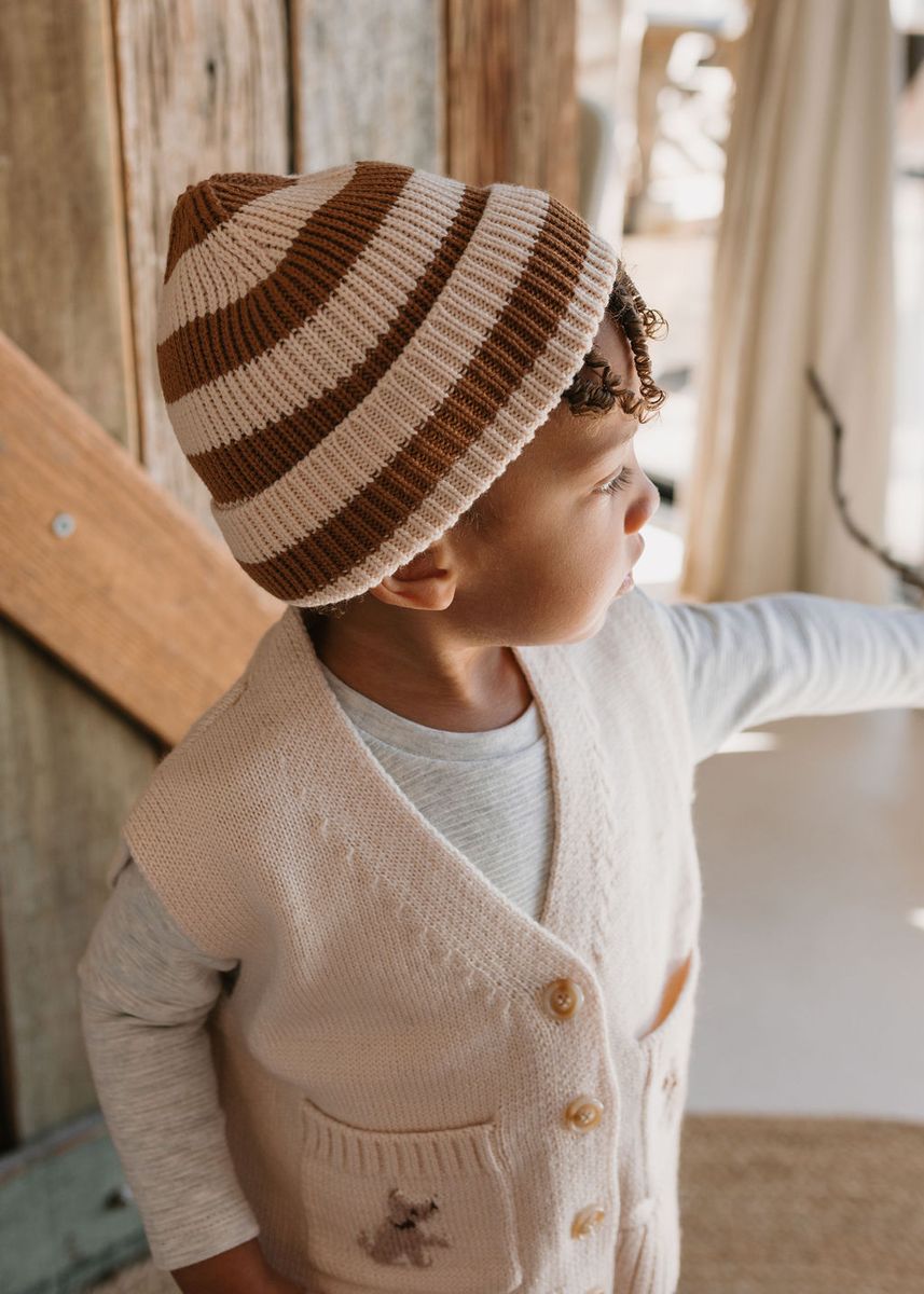 Beanie | Tokyo - Caramel Stripe
