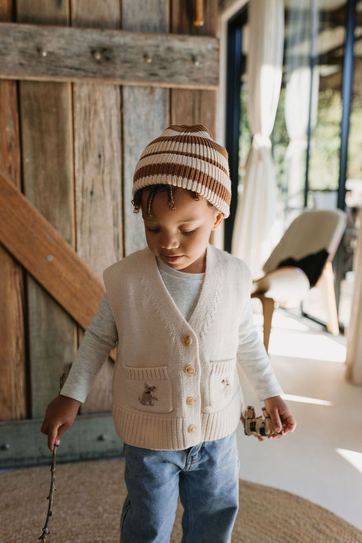 Beanie | Tokyo - Caramel Stripe