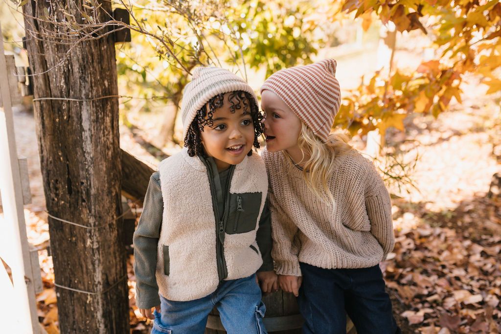 Beanie | Berlin Merino - Biscuit and Cream Stripe