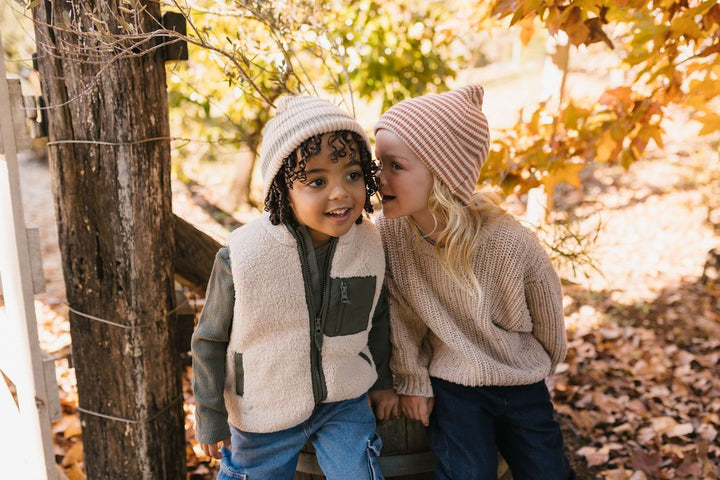Beanie | Berlin Merino - Biscuit and Cream Stripe