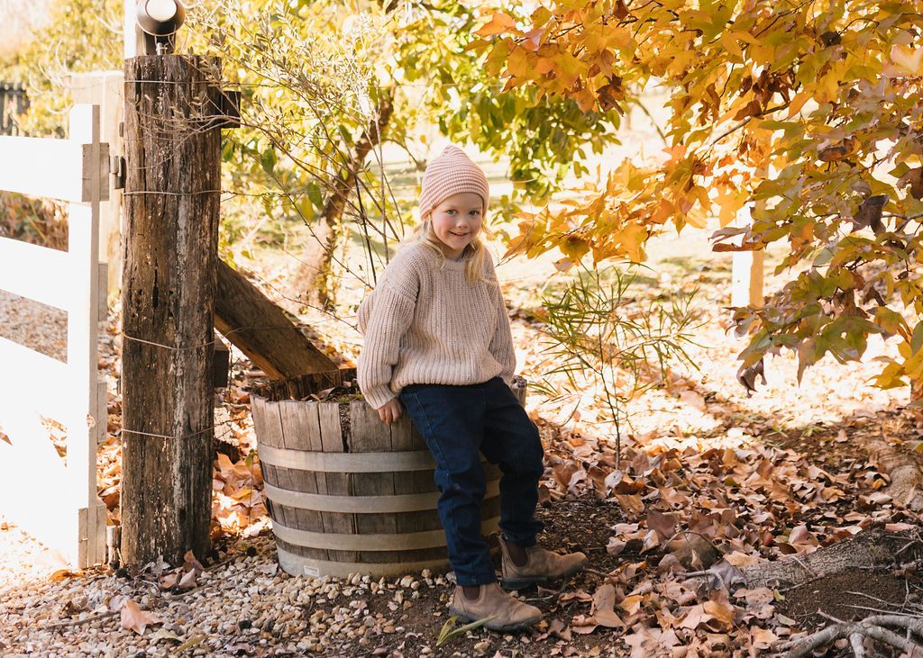 Beanie | Berlin Merino - Biscuit and Cream Stripe
