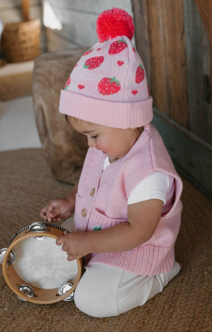 Beanie | Strawberry Fields - Red, Pink and Green