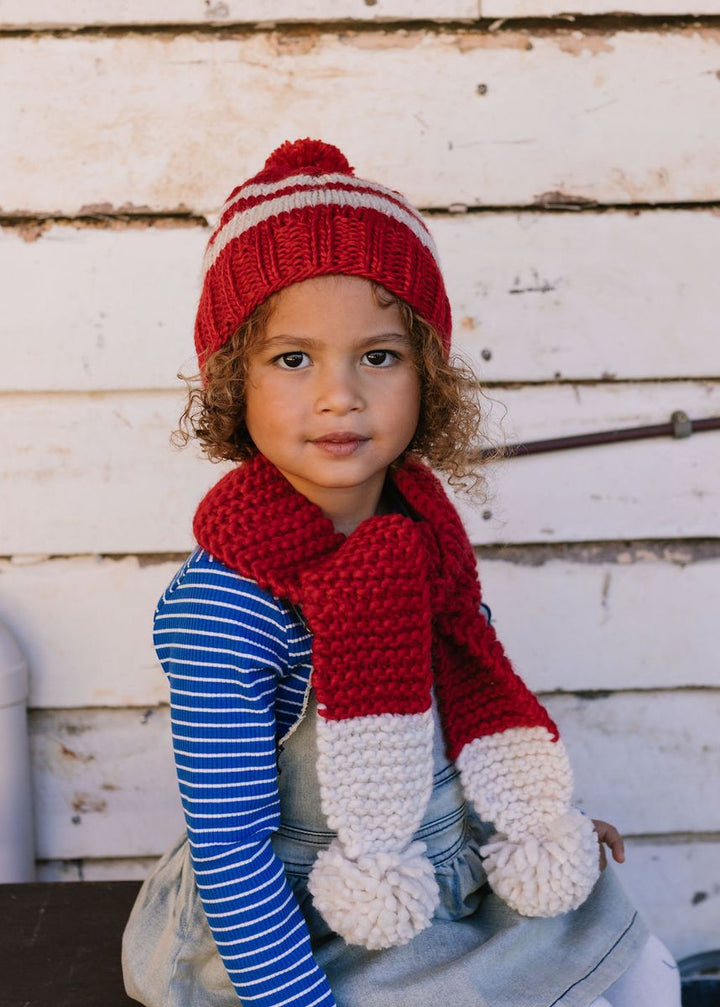 Beanie | Retro - Red and Cream