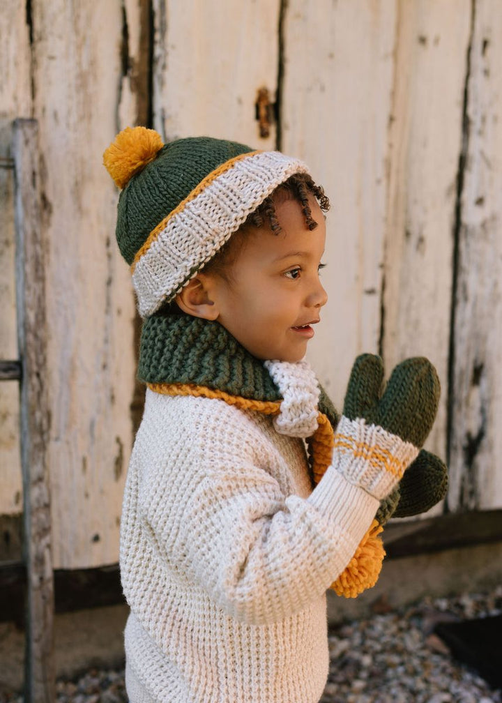 Beanie | Teddy - Khaki and Gold
