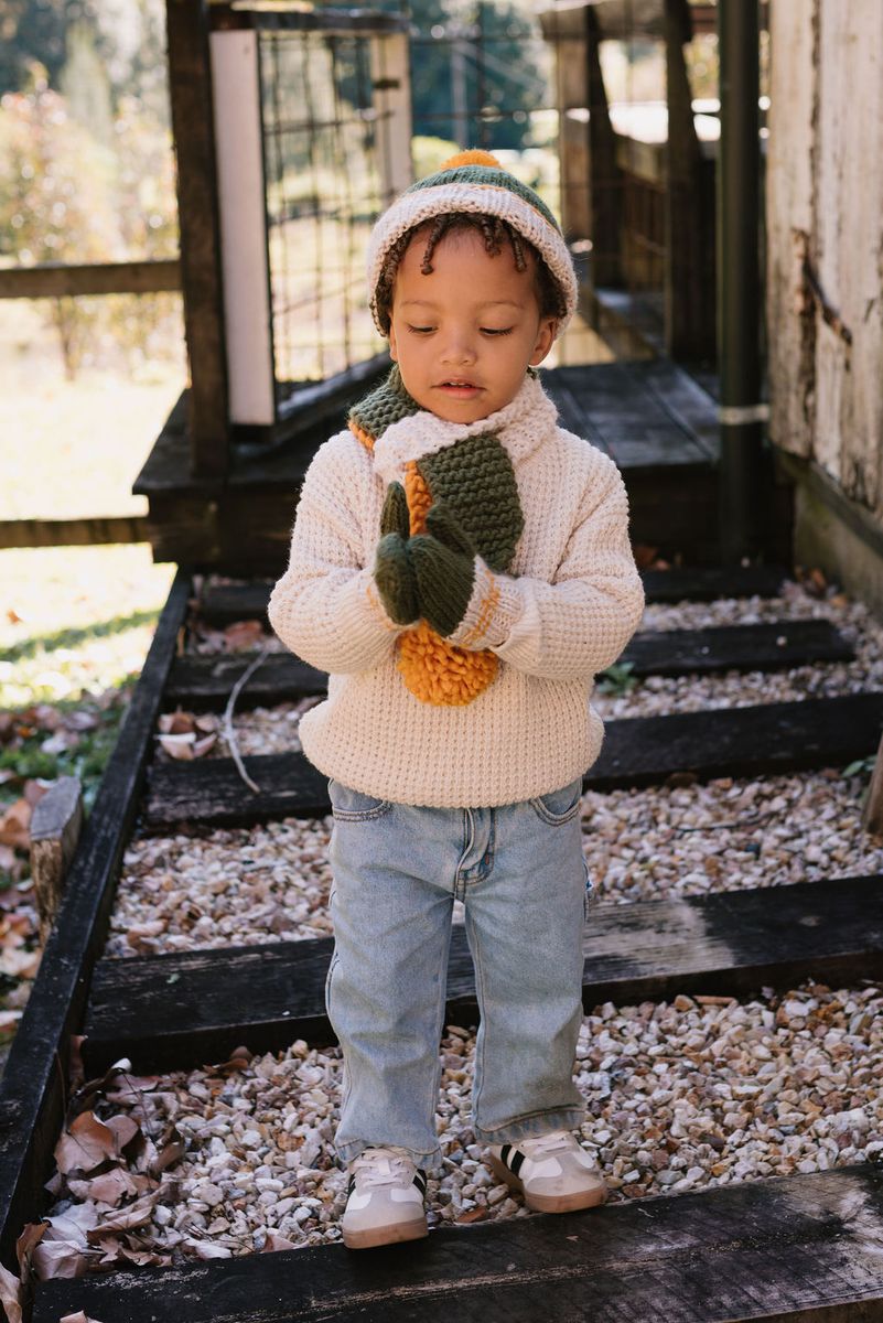 Beanie | Teddy - Khaki and Gold