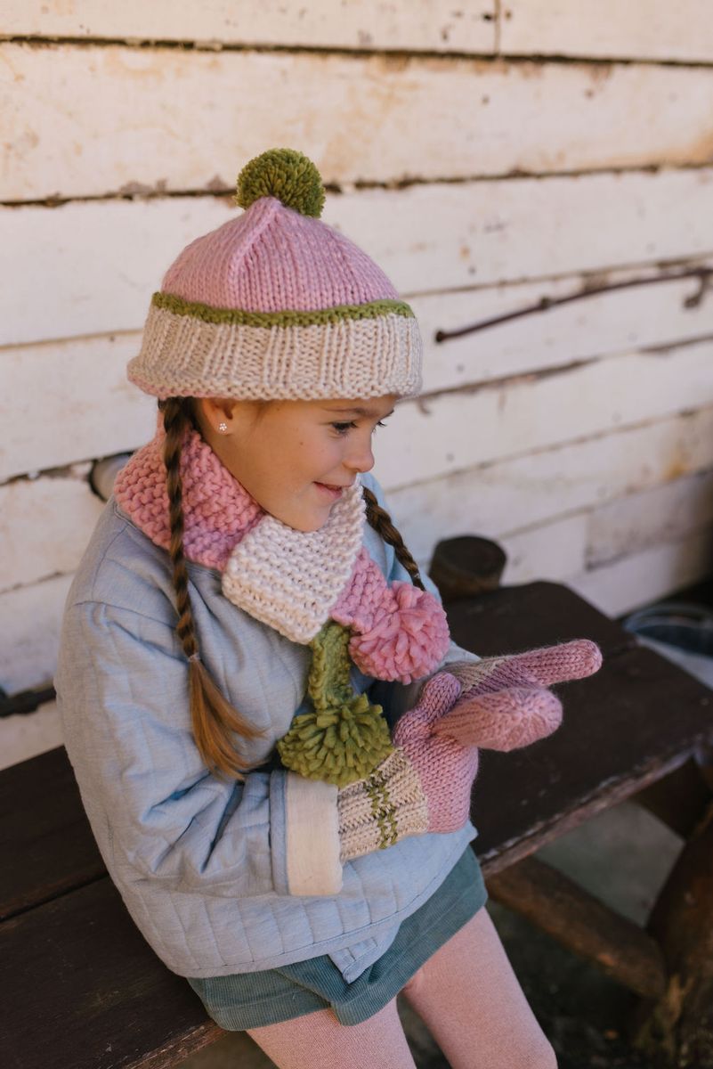 Mittens | Teddy - Pink and Green