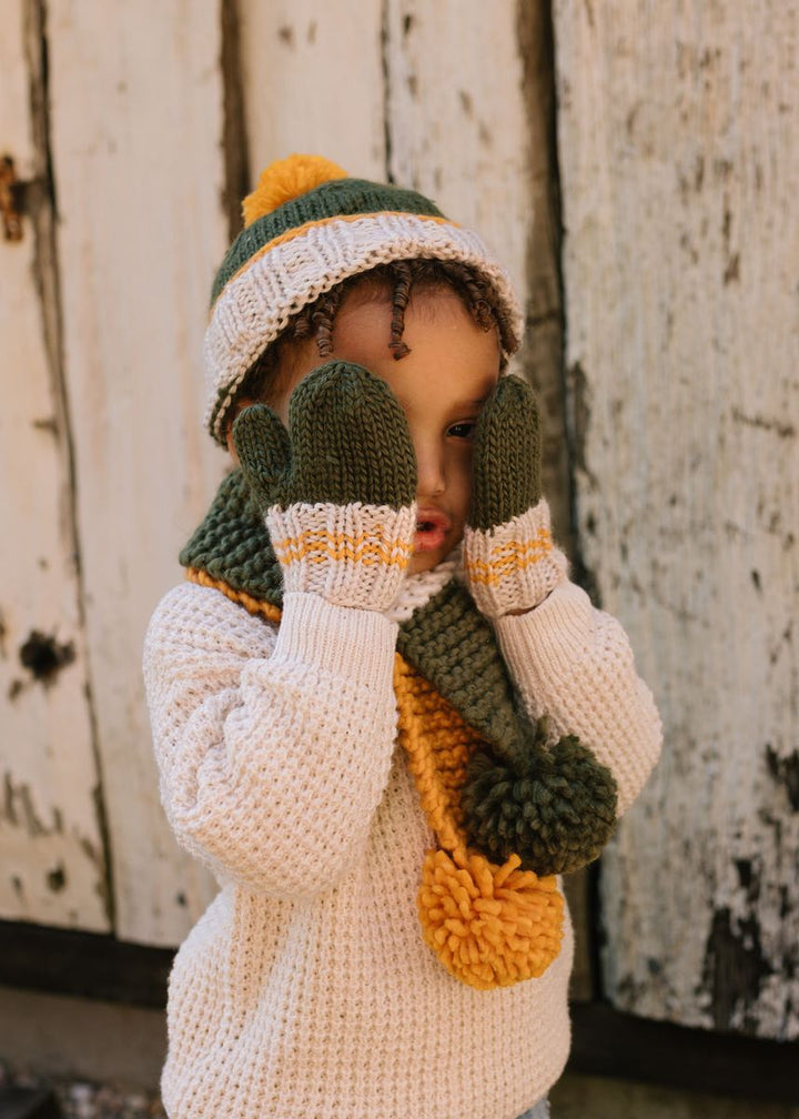 Mittens | Teddy - Khaki and Gold