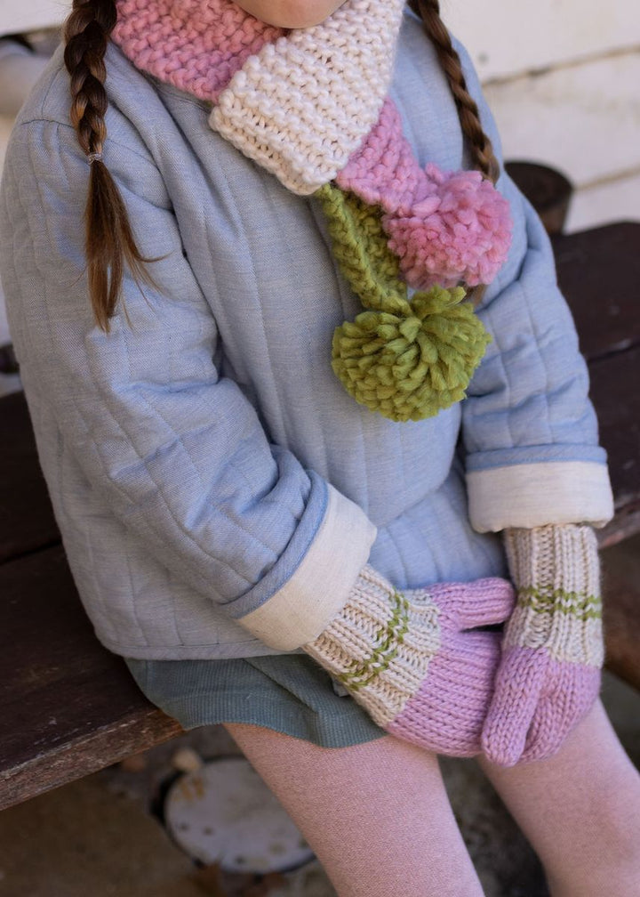 Scarf | Teddy - Pink and Green
