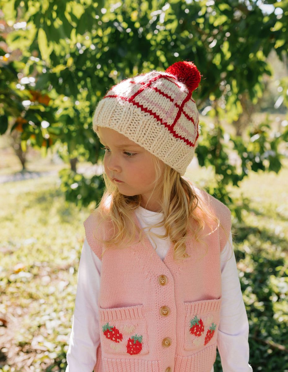 Vest |  Merino Vest - Strawberry Fields