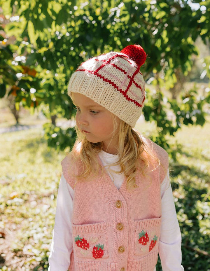 Vest |  Merino Vest - Strawberry Fields