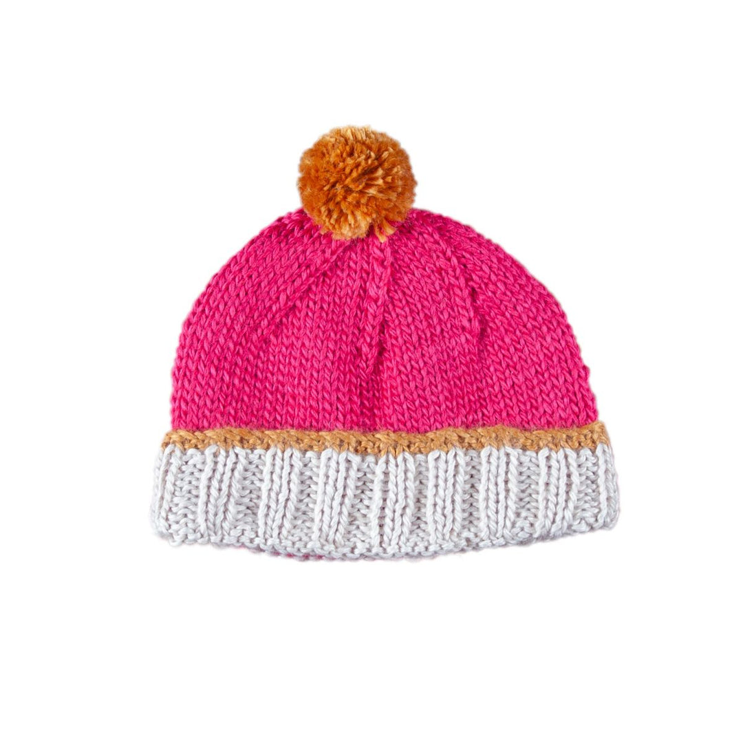 Beanie | Teddy - Fushcia and Caramel