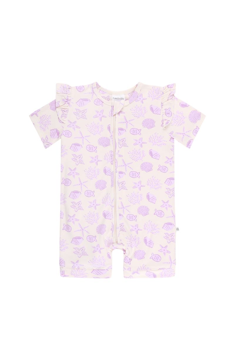 Onesie | Day or Night Short Sleeve with Frill - Shell Collector