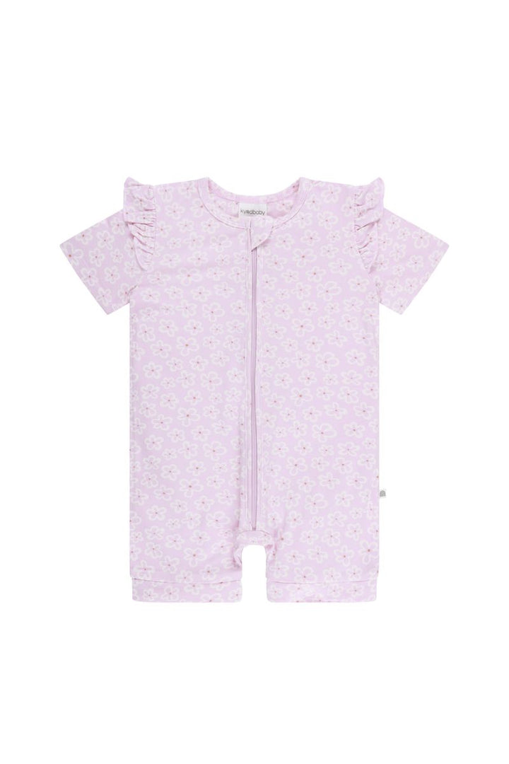 Onesie | Day or Night Short Sleeve with Frill - Frangipani