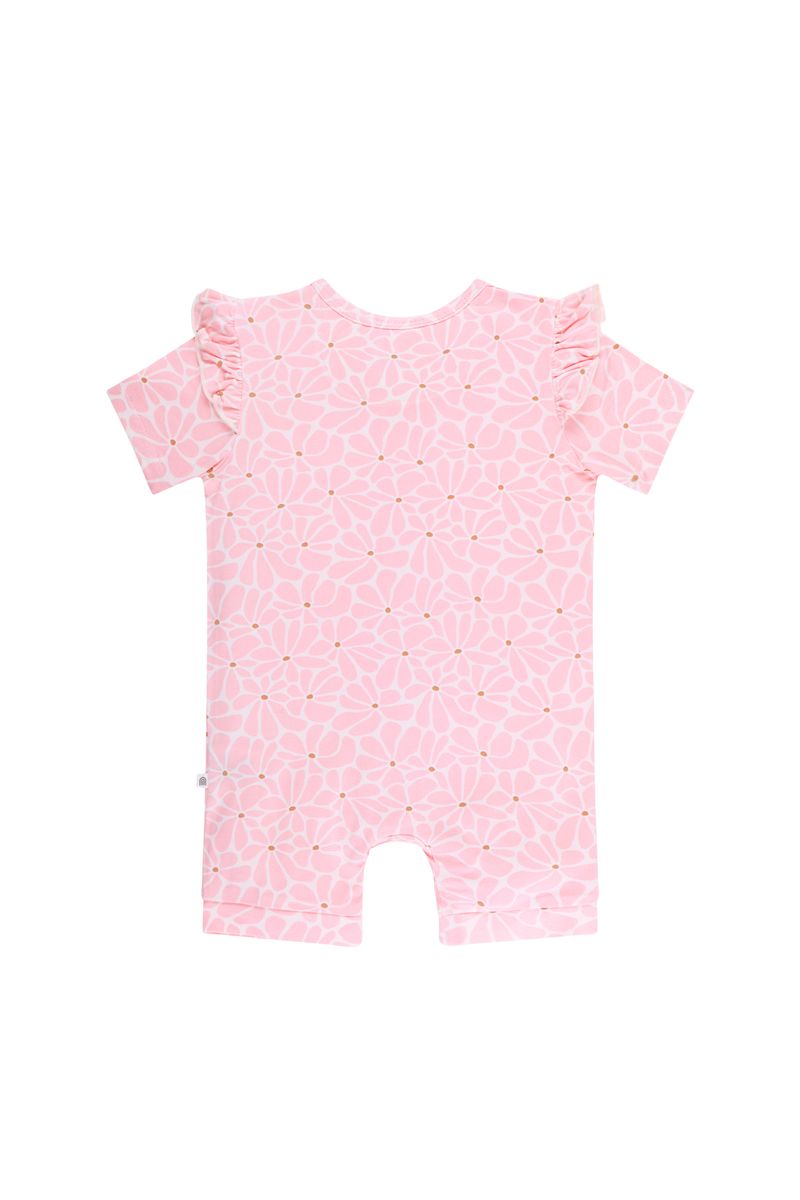 Onesie | Day or Night Short Sleeve with Frill - Hibiscus