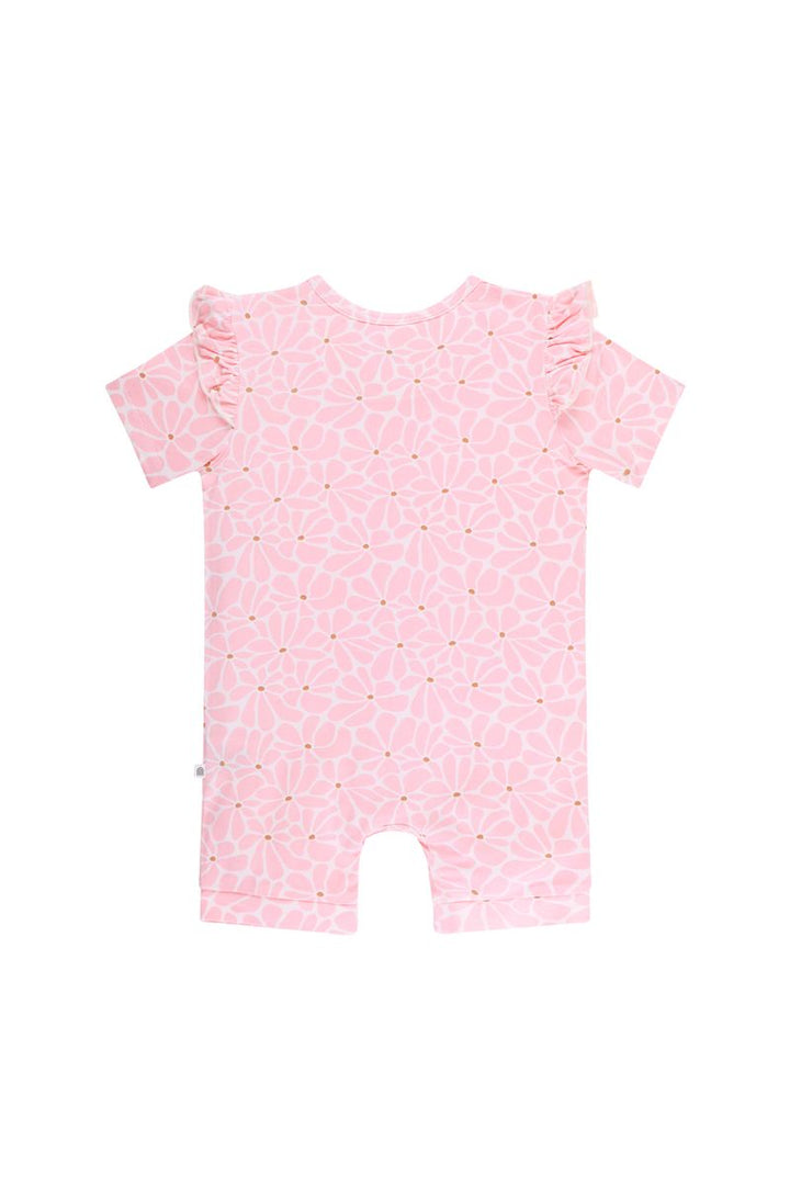 Onesie | Day or Night Short Sleeve with Frill - Hibiscus