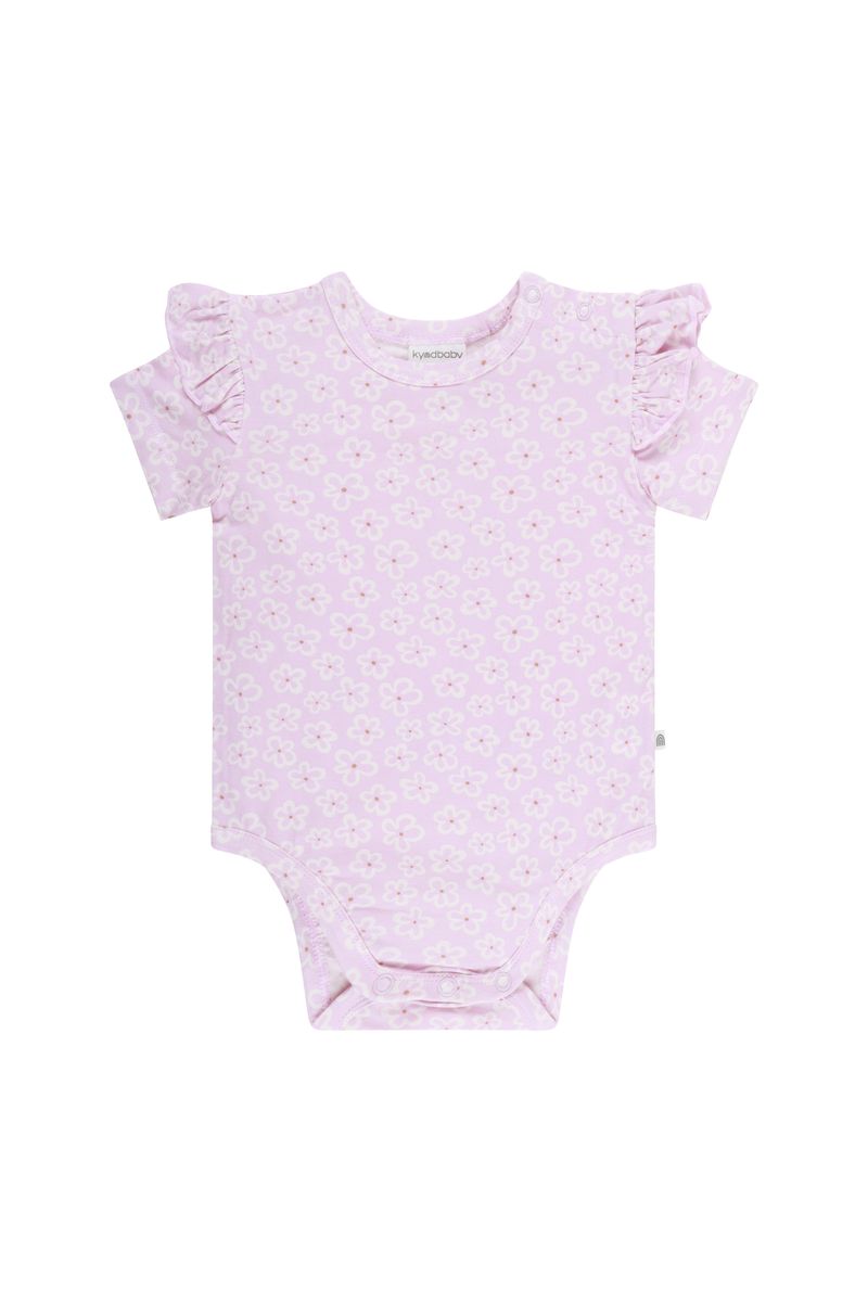 Bodysuit | Short Sleeve with Frill - Frangipani