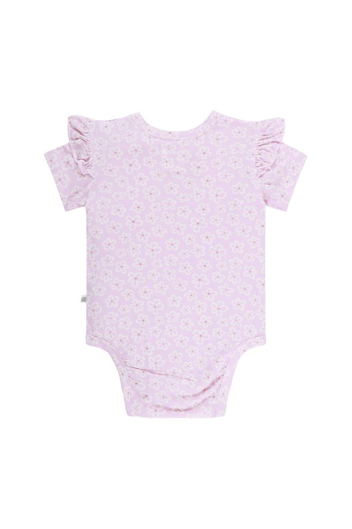 Bodysuit | Short Sleeve with Frill - Frangipani