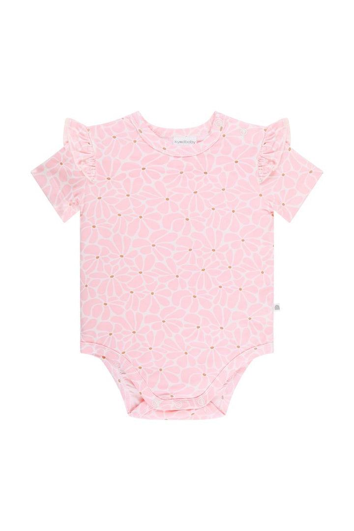 Bodysuit | Short Sleeve with Frill - Hibiscus
