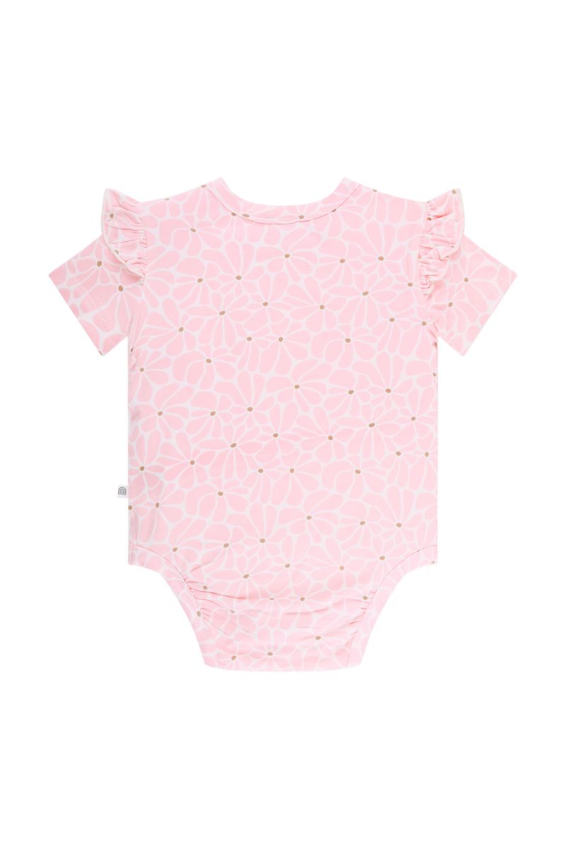 Bodysuit | Short Sleeve with Frill - Hibiscus