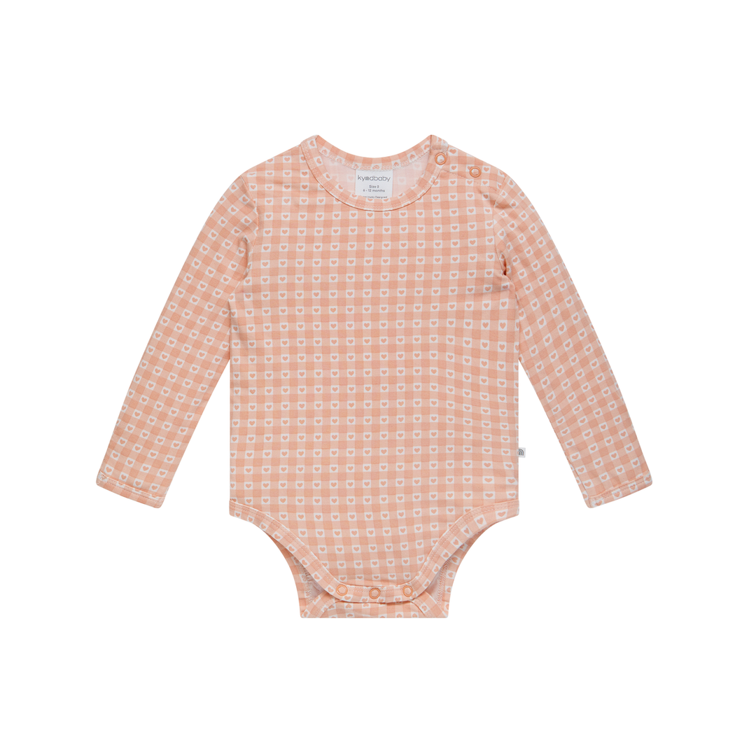 Bodysuit | Long Sleeve - Heart Gingham