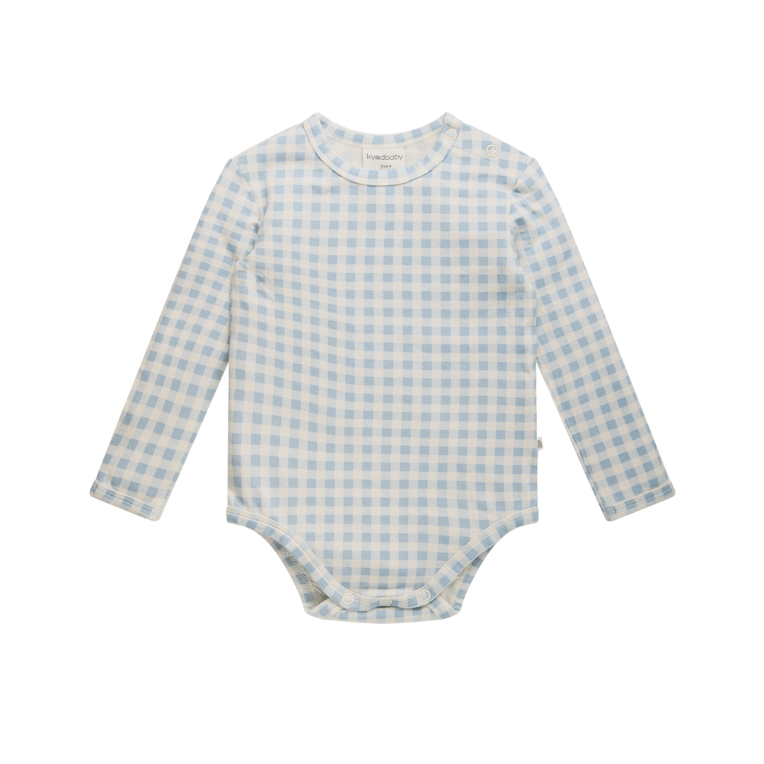 Bodysuit | Long Sleeve - Blue Gingham