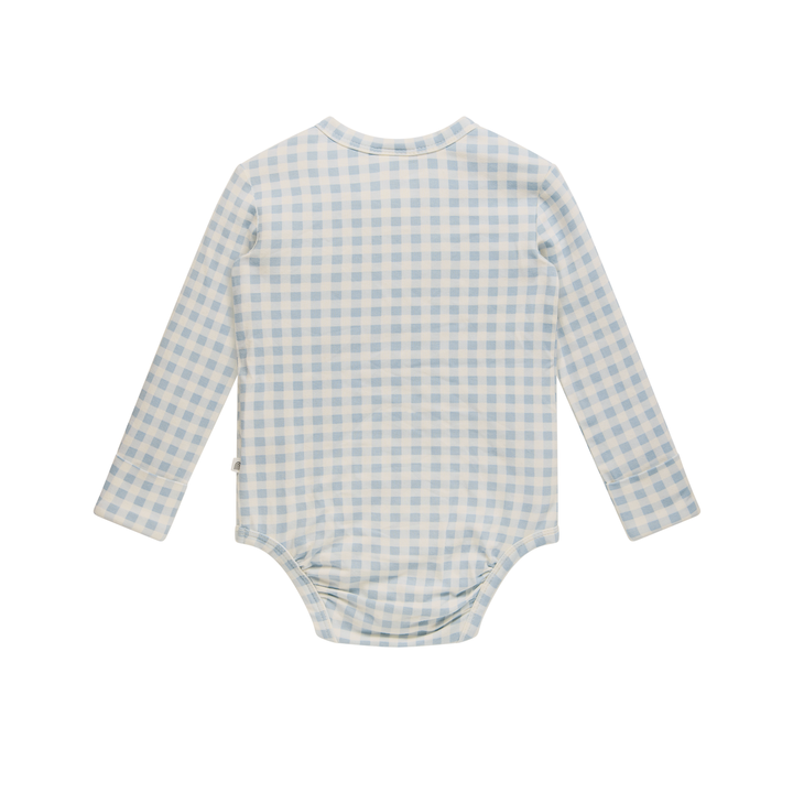 Bodysuit | Long Sleeve - Blue Gingham