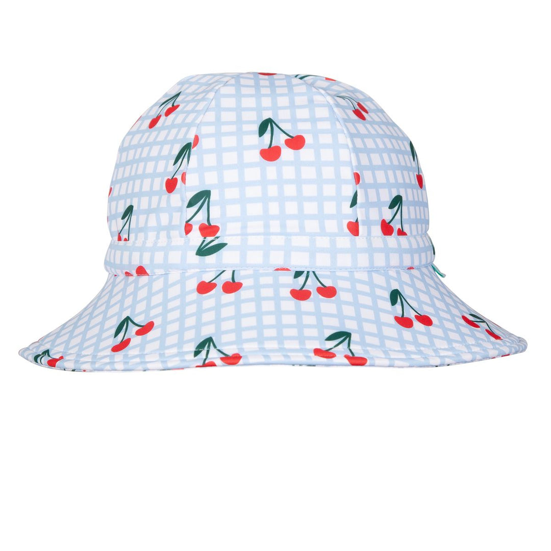 Swim Hat | Wide Brim - Cherry Checks