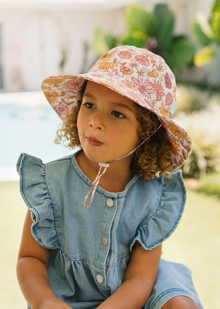 Hat | Wide Brim - Retro Blooms