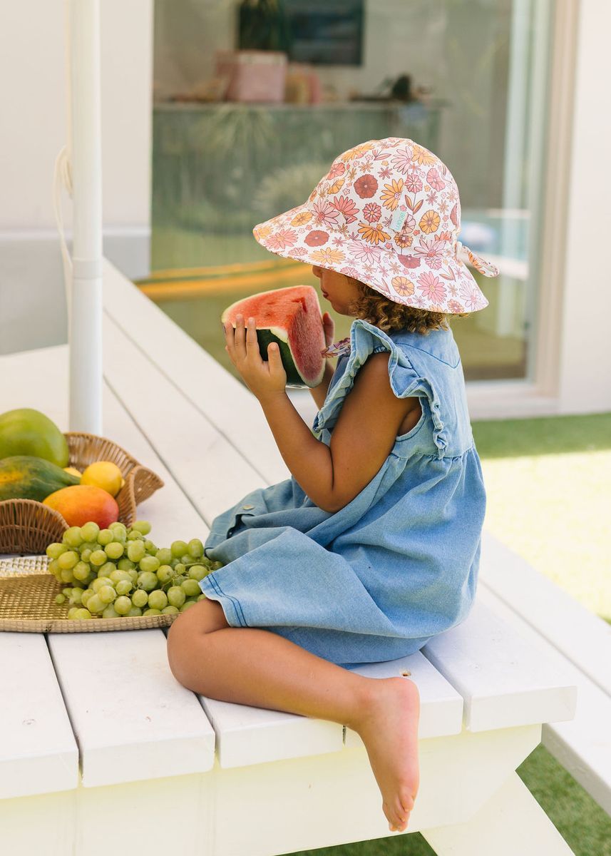Hat | Wide Brim - Retro Blooms