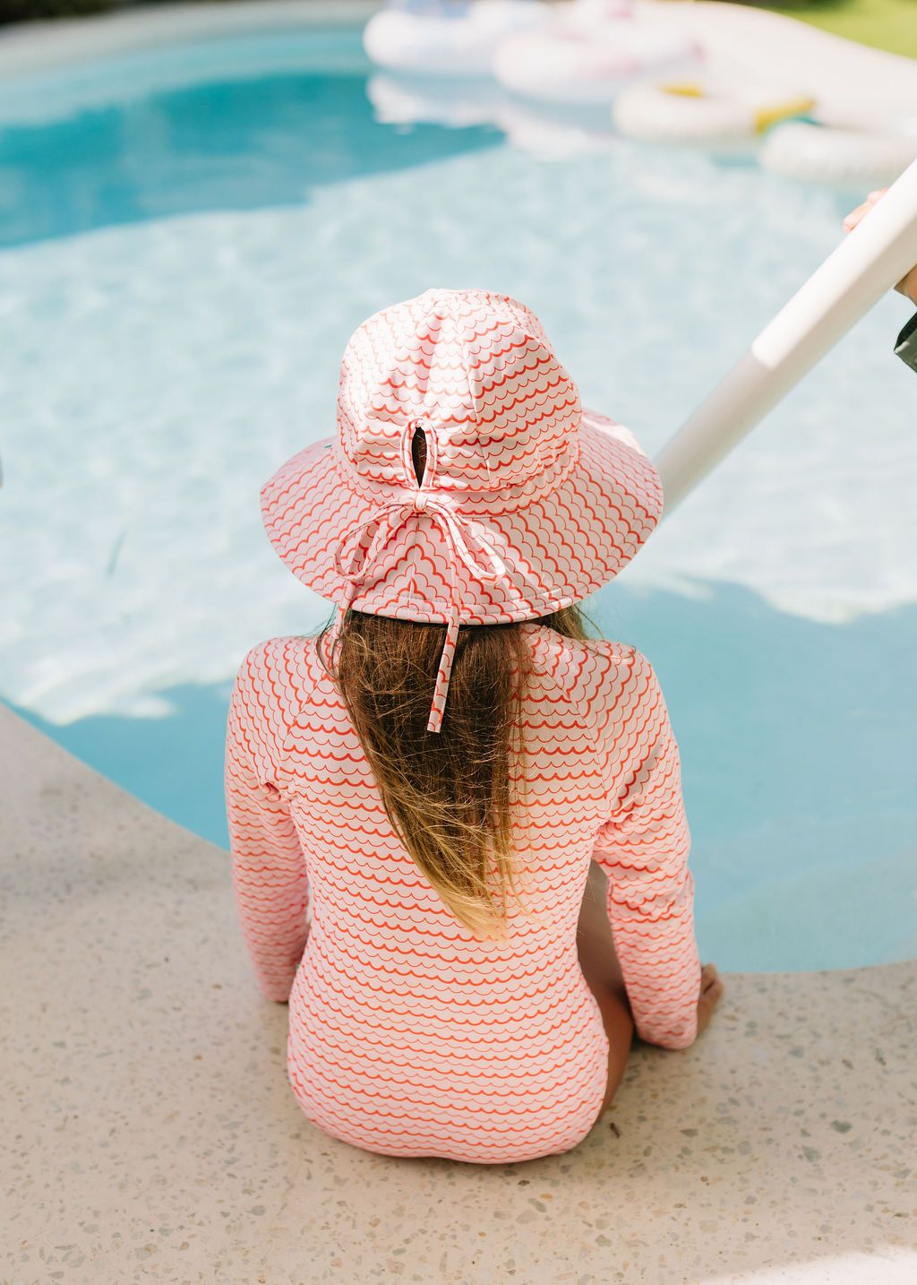 Swim Hat | Wide Brim - Pink Ripples