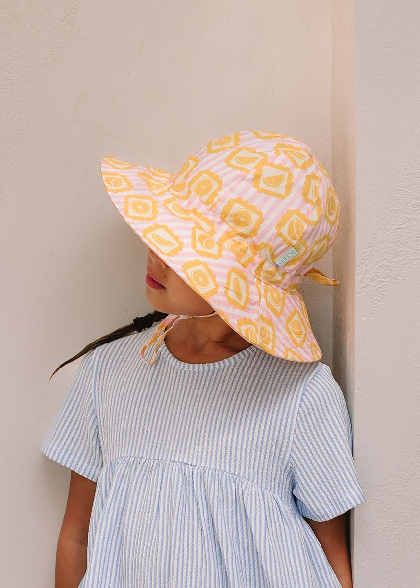Hat | Wide Brim - Lemonade Stripe