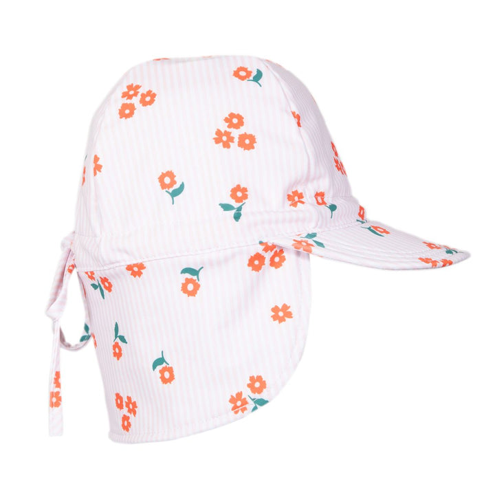 Hat | Swim Flap Cap - Striped Posy